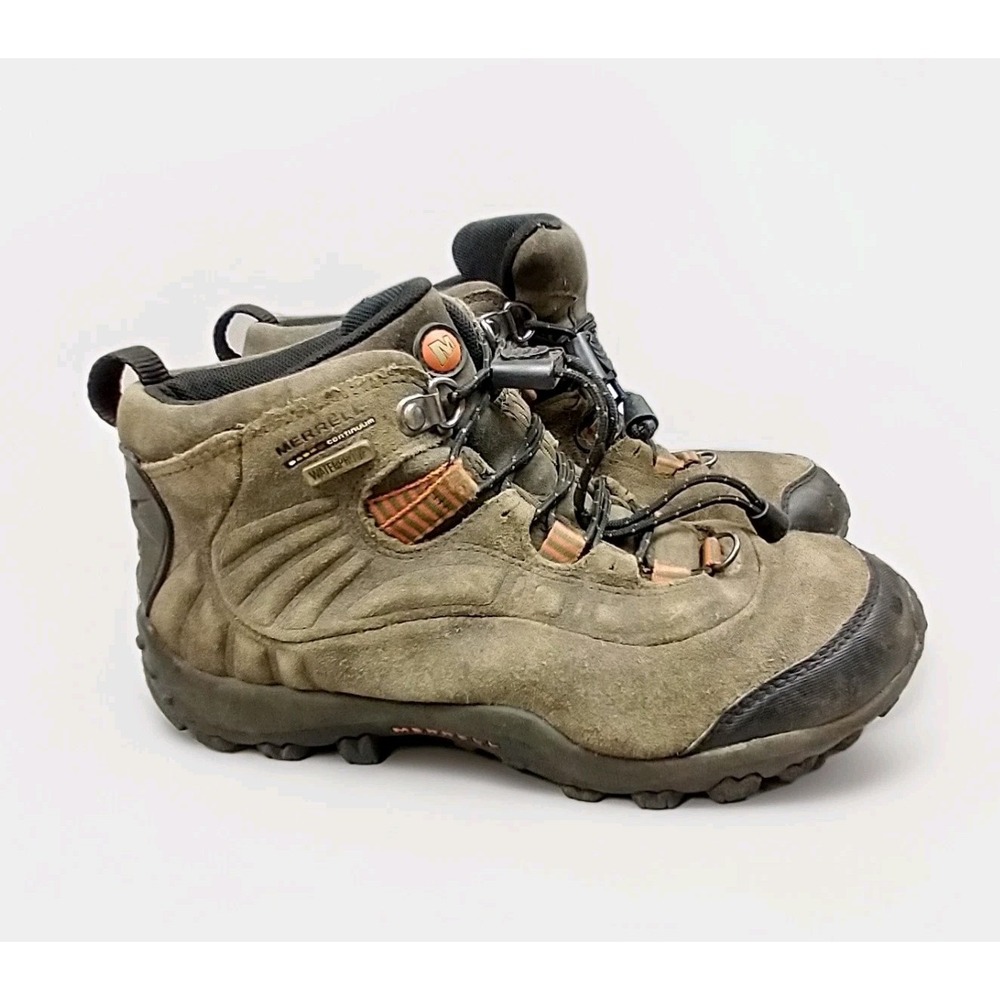 Merrell Chameleon Thermo Mid‎ Waterproof Hiking Boot Kids 3.5 Leather Continuum